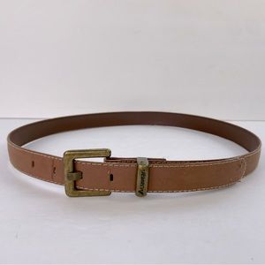Vintage‎ Lizwear Brown Belt Brass Square Buckle